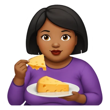 Fat black woman with short hair eating cheese. Shorter hair sticker