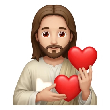 jesus holding a heart emoji sticker