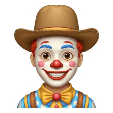 Clown in a cowboy hat sticker