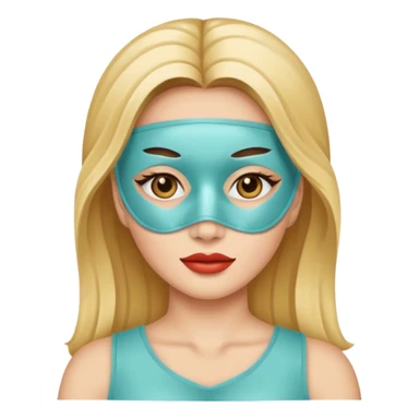 woman with beauty mask sticker