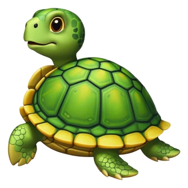 A turtle with a lemon as a shell sticker