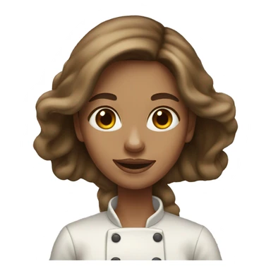women brown long hair and white skin cooks pancakes sticker