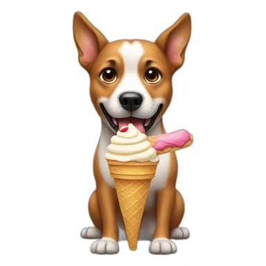 a dog eating ice cream sticker