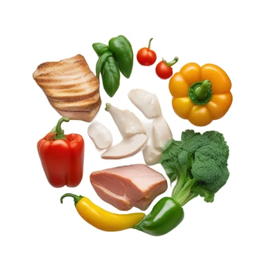 round white plate with healthy food sticker