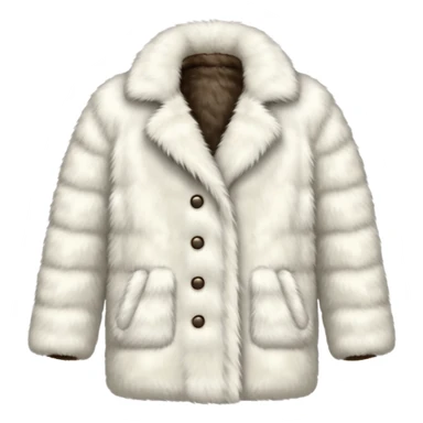 white fur coat with fluffy texture sticker