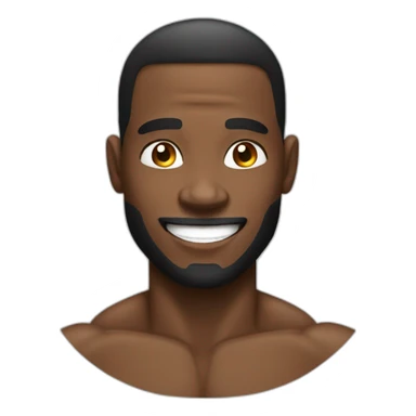 happy muscular black man  sticker