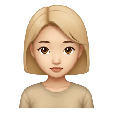 asian girl with light brown top sticker