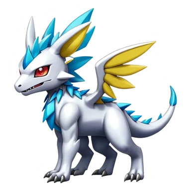 cool edgy cute shiny colorful Archeus-Kyurem-Digimon-Fakemon-animal-hybrid full body sticker
