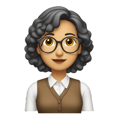 profesora pelo castaño sticker