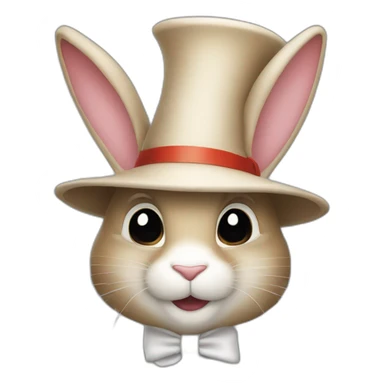 Lapin qui tire son chapeau tel un magicien  sticker
