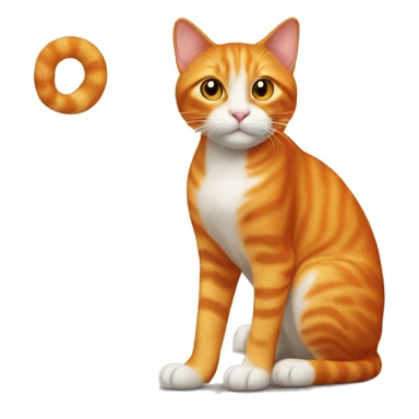 Orange cat with white tip on tail sticker