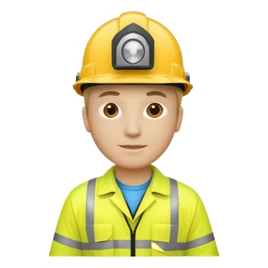 Landmåler med gult synlighetstøy og hjelm sticker