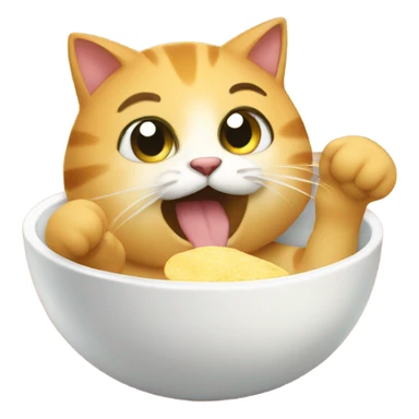 Cat eating poori sticker