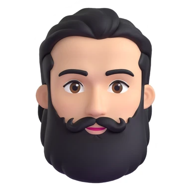 man with medium length beard and connected eyebrows sticker