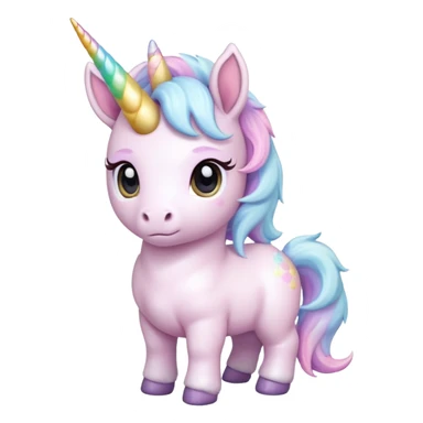 baby unicorn, chibi full body sticker