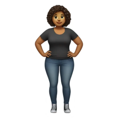 Full body Curvy girl прыгает на батуте sticker