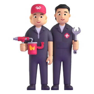 mechanic with grease stains sticker