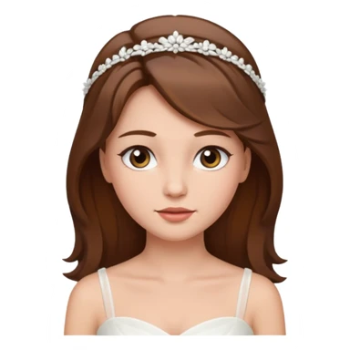 Blonde skin bride with brown hair with a chin on her face sticker