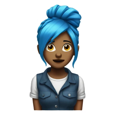 Mad blue hair girl sticker
