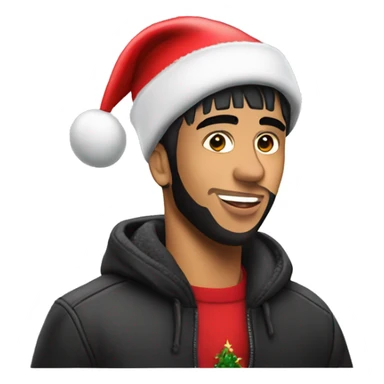 Anuel AA with Christmas hat sticker