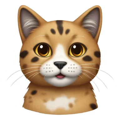 Furry brown and black speckled cat sticker