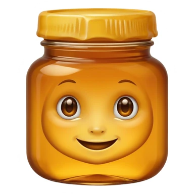 Jar of honey with a face  sticker