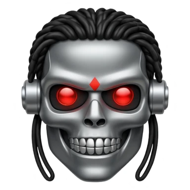 smiling black rasta terminator silver sticker