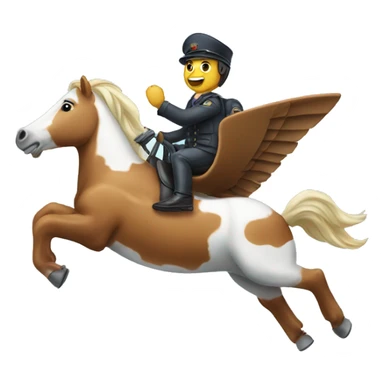 Horse flying an aeroplane sticker