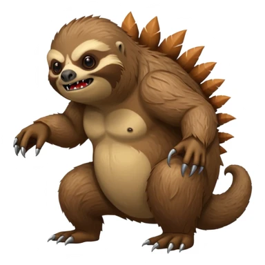 one sloth big and evil like godzilla sticker