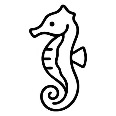 outlined seahorse icon sticker