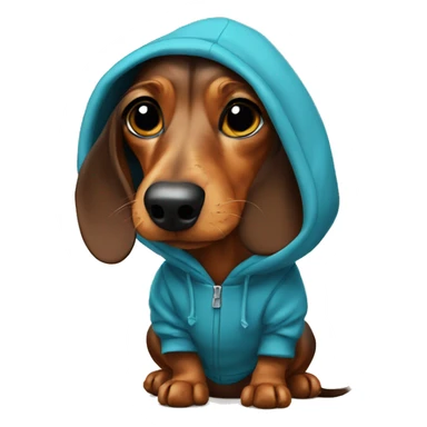 Dachshund with hoodie sticker