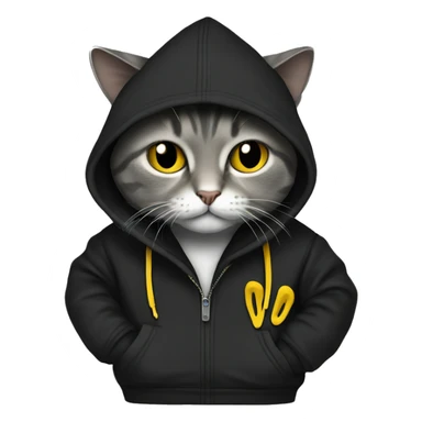 Cat wearing wu tang hoodie sticker