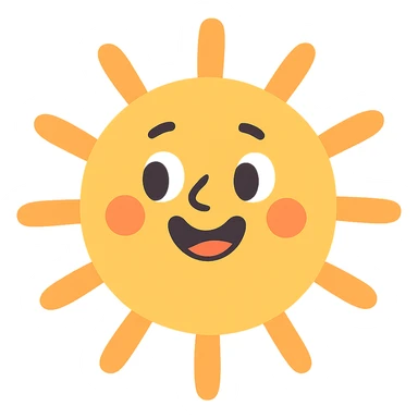 smiling sun sticker