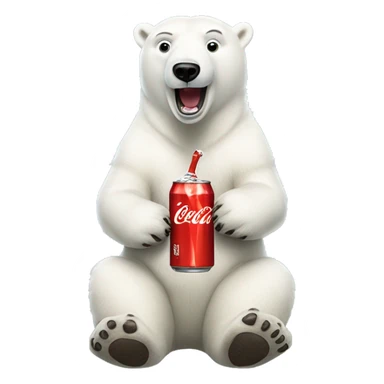 Polar bear with coke cola  sticker