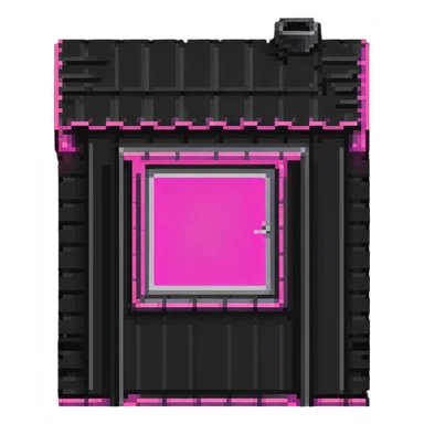 Russian prefabricated panel building with neon pink light in one window for growing plants sticker