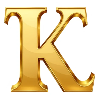 La lettre K en or sticker