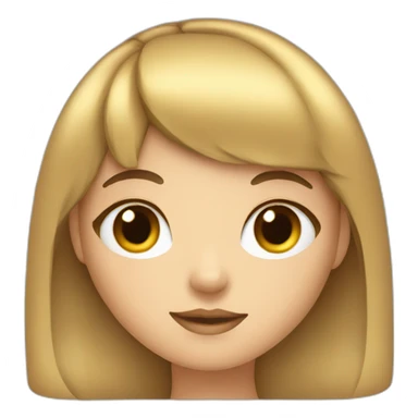 Girl with bangs and round face sticker