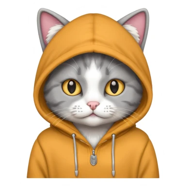 Cat with a hoodie sticker