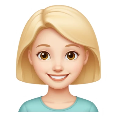 cute girl character with oval flat head sticker