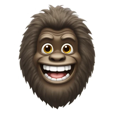 Bigfoot looking happy and excited sticker