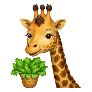 giraffe eating lettuce and smiling  sticker