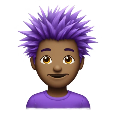 Messy, spiky purple hair emoji sticker