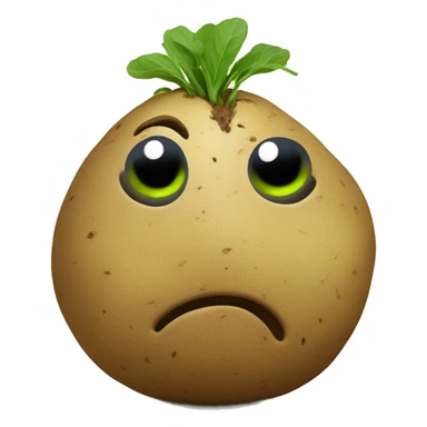 sprouted potato with eyes and mouse watching comics  sticker