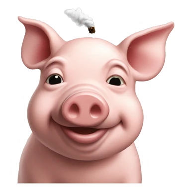 Pig smoking 420 sticker