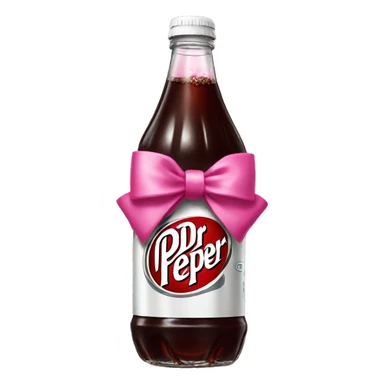 dr pepper bottle with a pink bow on top sticker