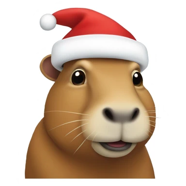 Capybara wearing a Santa hat  sticker