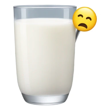 Milk at glass and spoon sticker