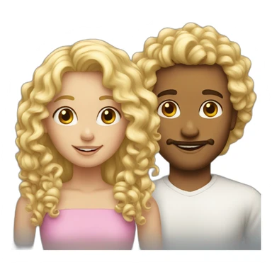 a couple of a blond curly girl with chaten man sticker