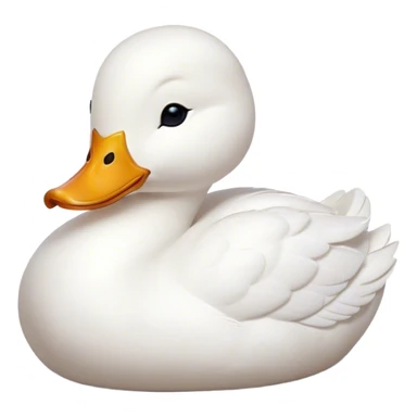 Meme-Worthy Cute Sleeping White Duck Portrait Emoji, Head resting peacefully with a contented smile, showcasing a sleek, graceful build and a luxuriously soft pure white plumage, eyes shut in a serene, restful nap, Simplified yet hilariously adorable features, highly detailed, glowing with a soft, drowsy light, high shine, relaxed and utterly lovable, stylized with an air of playful laziness, bright and heartwarming, soft glowing outline, capturing the essence of a comically sleepy duck, so meme-worthy it feels like it could instantly become the next viral sensation of adorable slumber! sticker