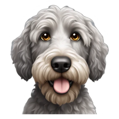 Labradoodle grey black merle staring sticker